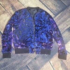 Royal blue and purple sequin jacket